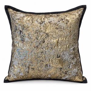 Gold & Slate Abstract Cushion