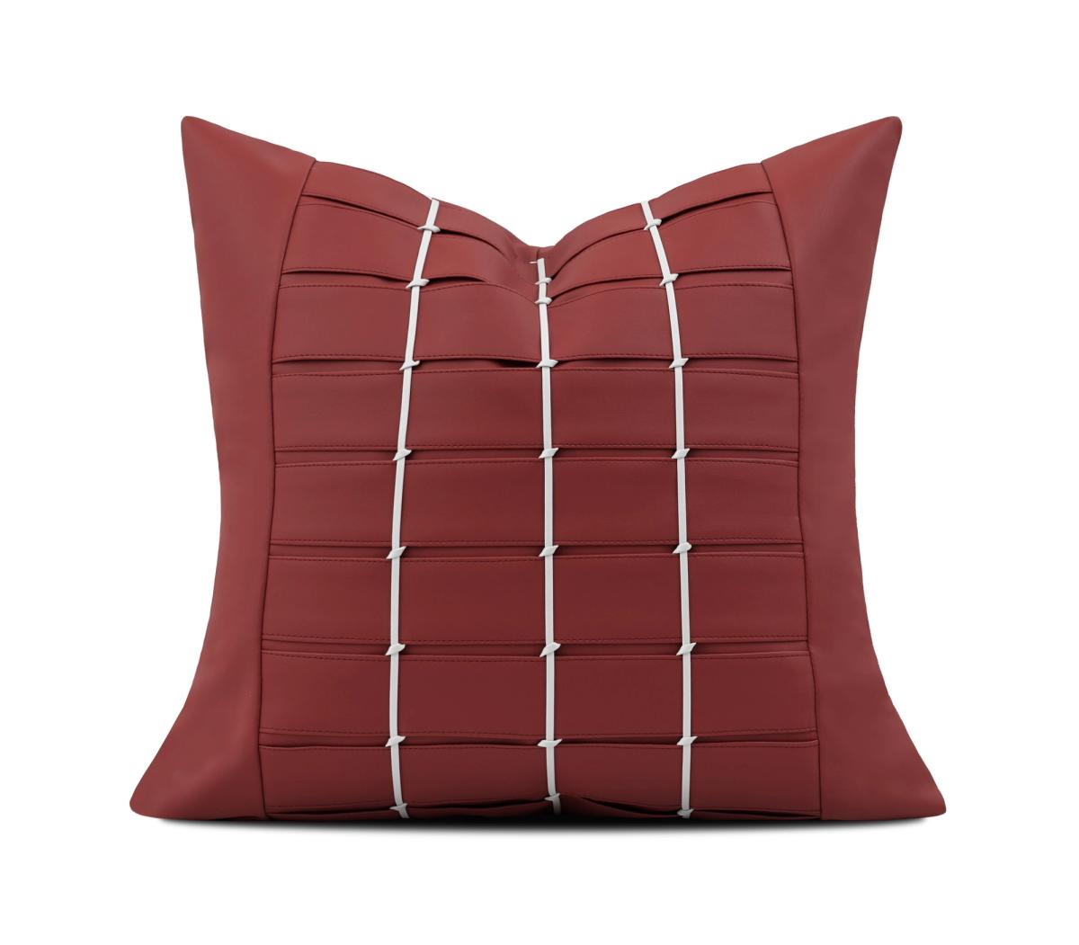 Red Line-Art Abstract Cushion Cover