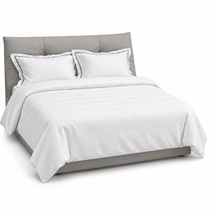 Ivory Waffle Duvet Cover Set with Taupe Flange — King