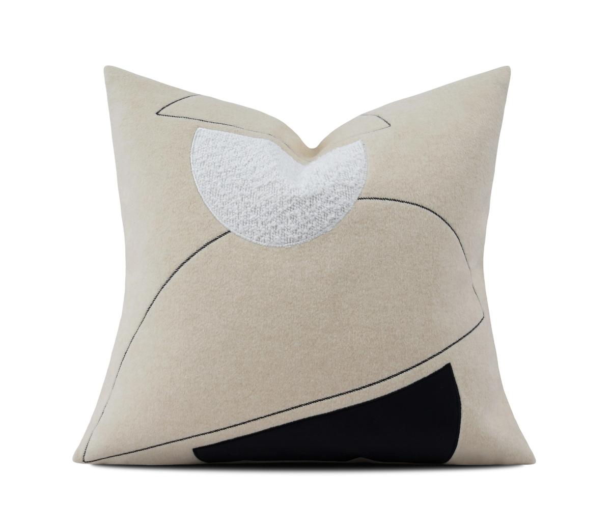 Ivory Faux-Fur Trim Cushion Cover