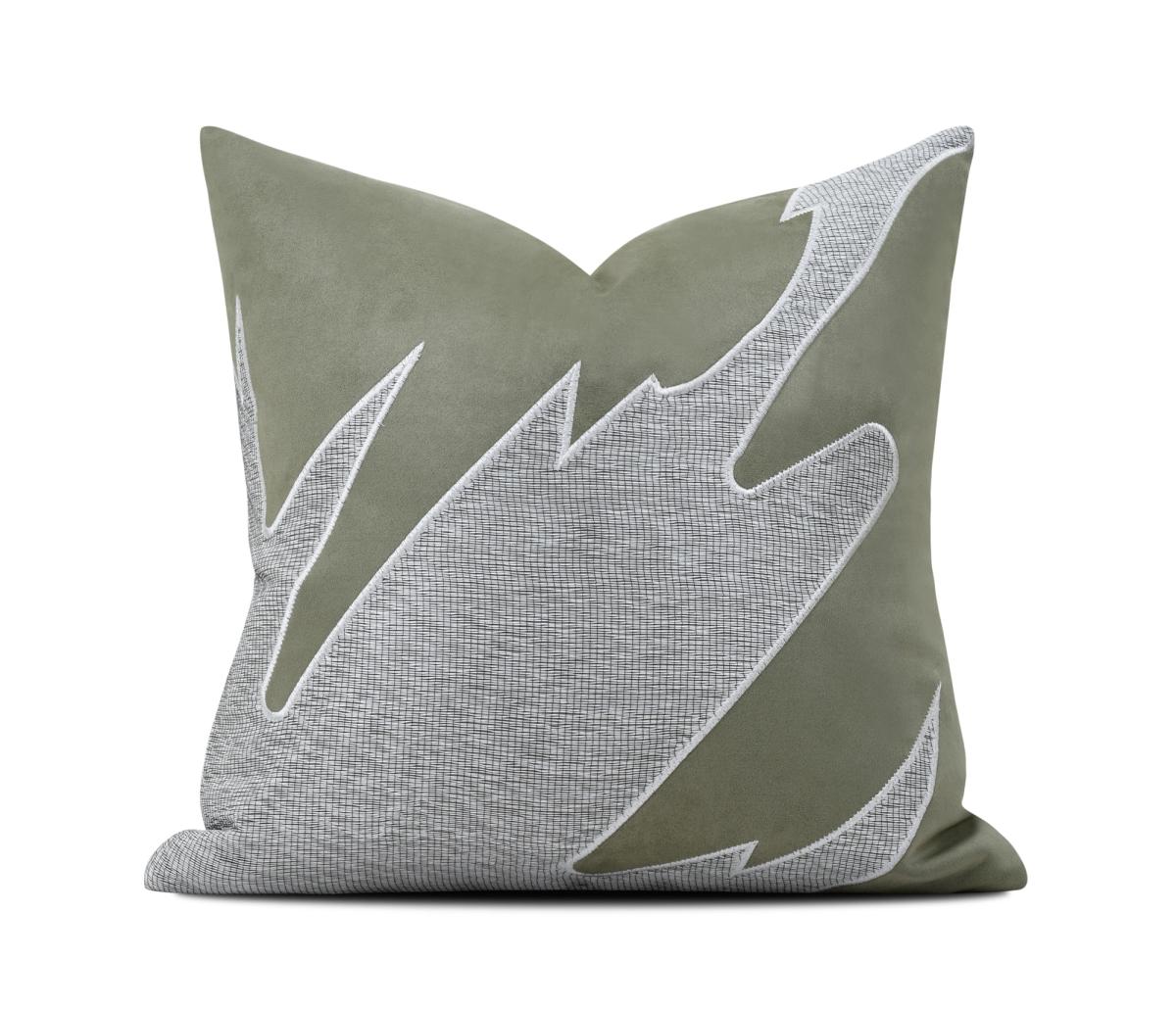 Sage Sculptural Leaf Cushion Cover