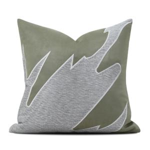 Sage Sculptural Leaf Cushion Cover