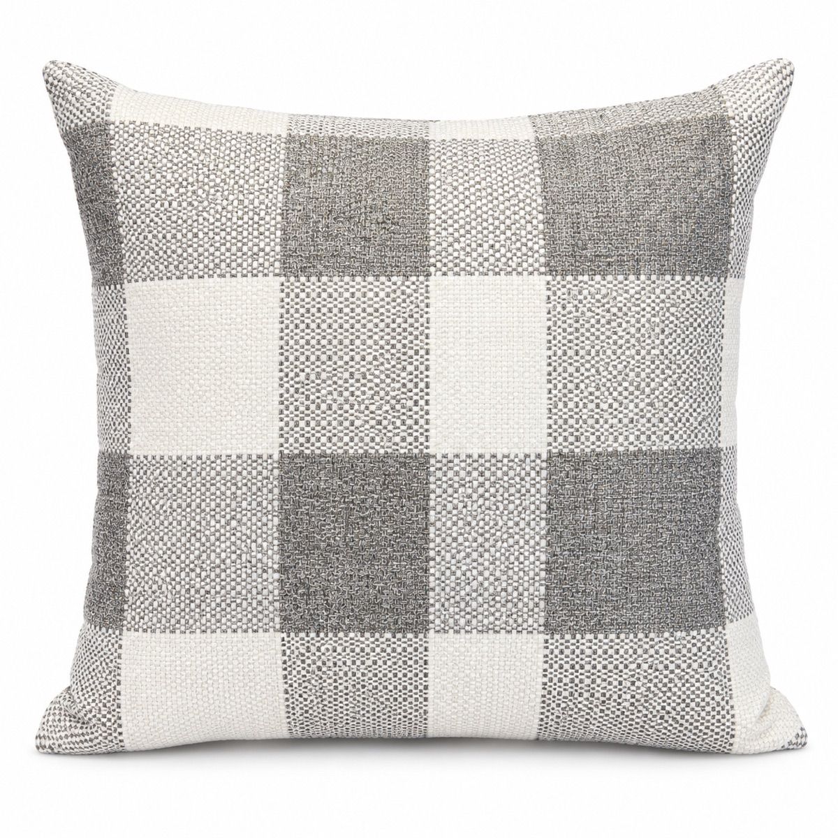 Grey & Ivory Check Cushion