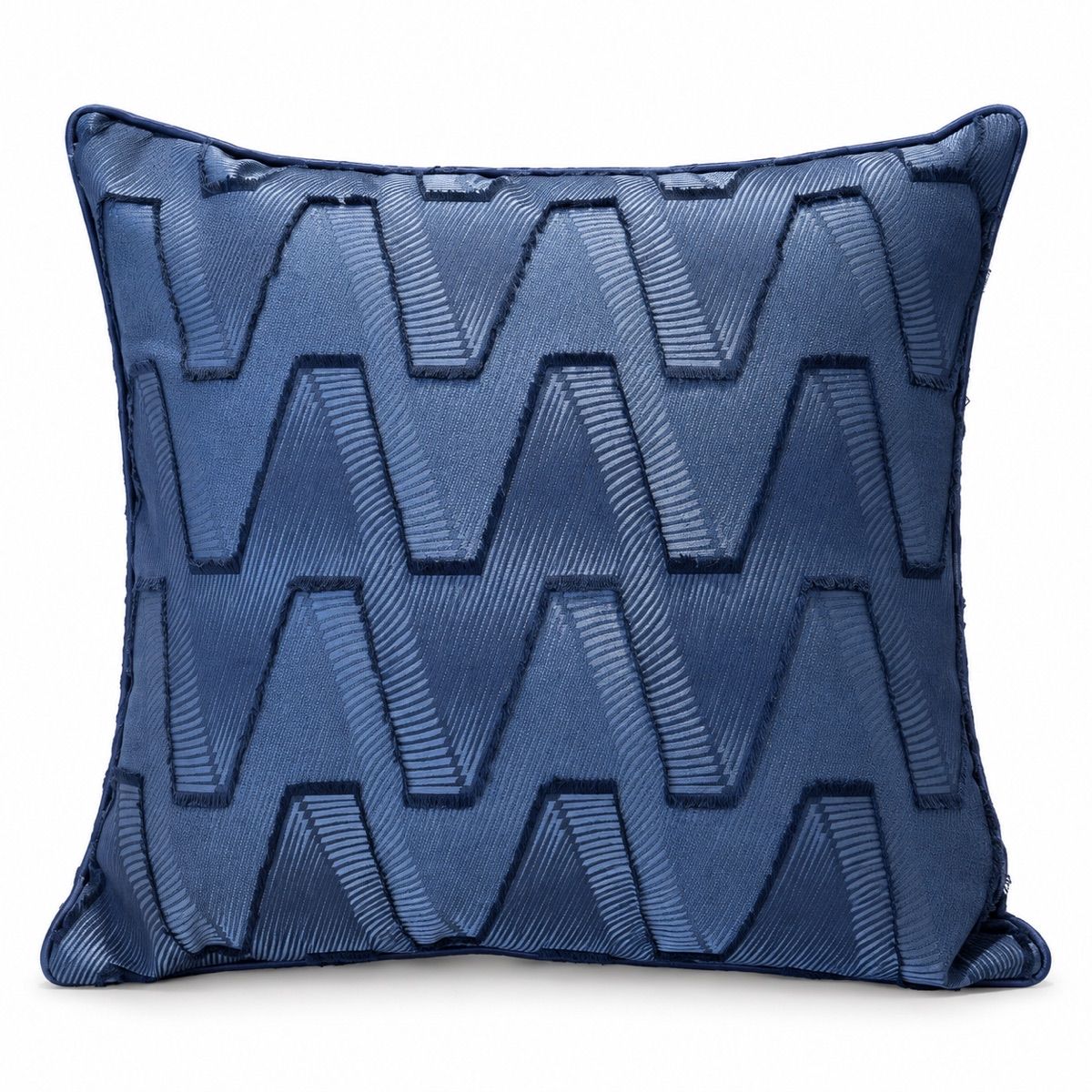 Slate Blue Stepped Chevron Cushion