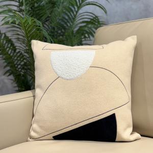 Ivory Faux-Fur Trim Cushion Cover