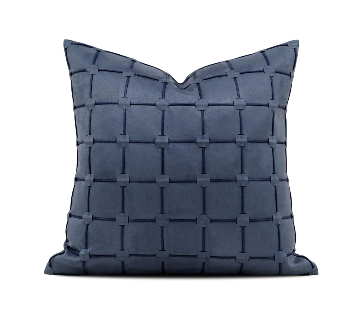 Indigo Pleated Velvet Cushion Cover