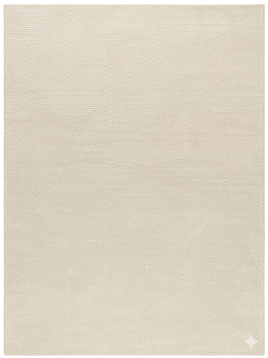 Tonal Herringbone Rug — Cream Diamond Weave