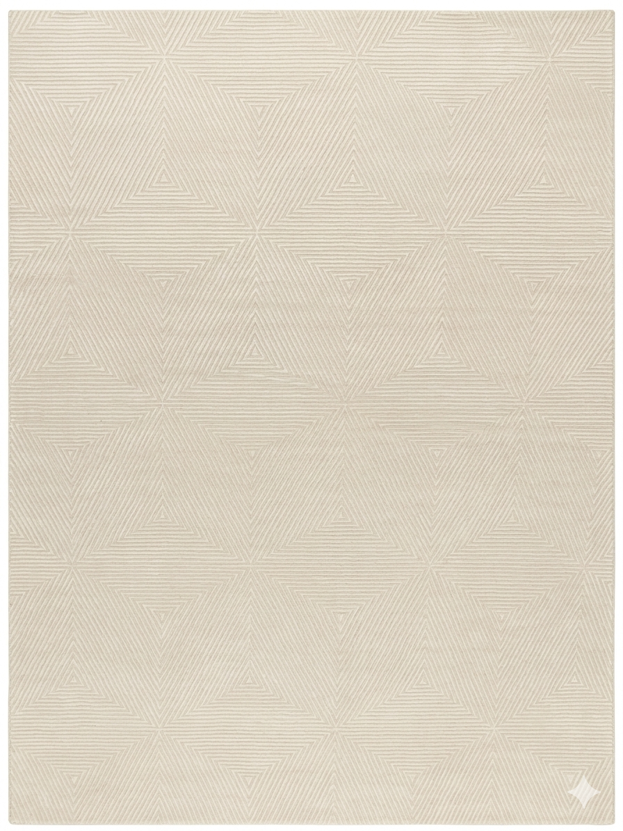 Tonal Herringbone Rug — Cream Diamond Weave