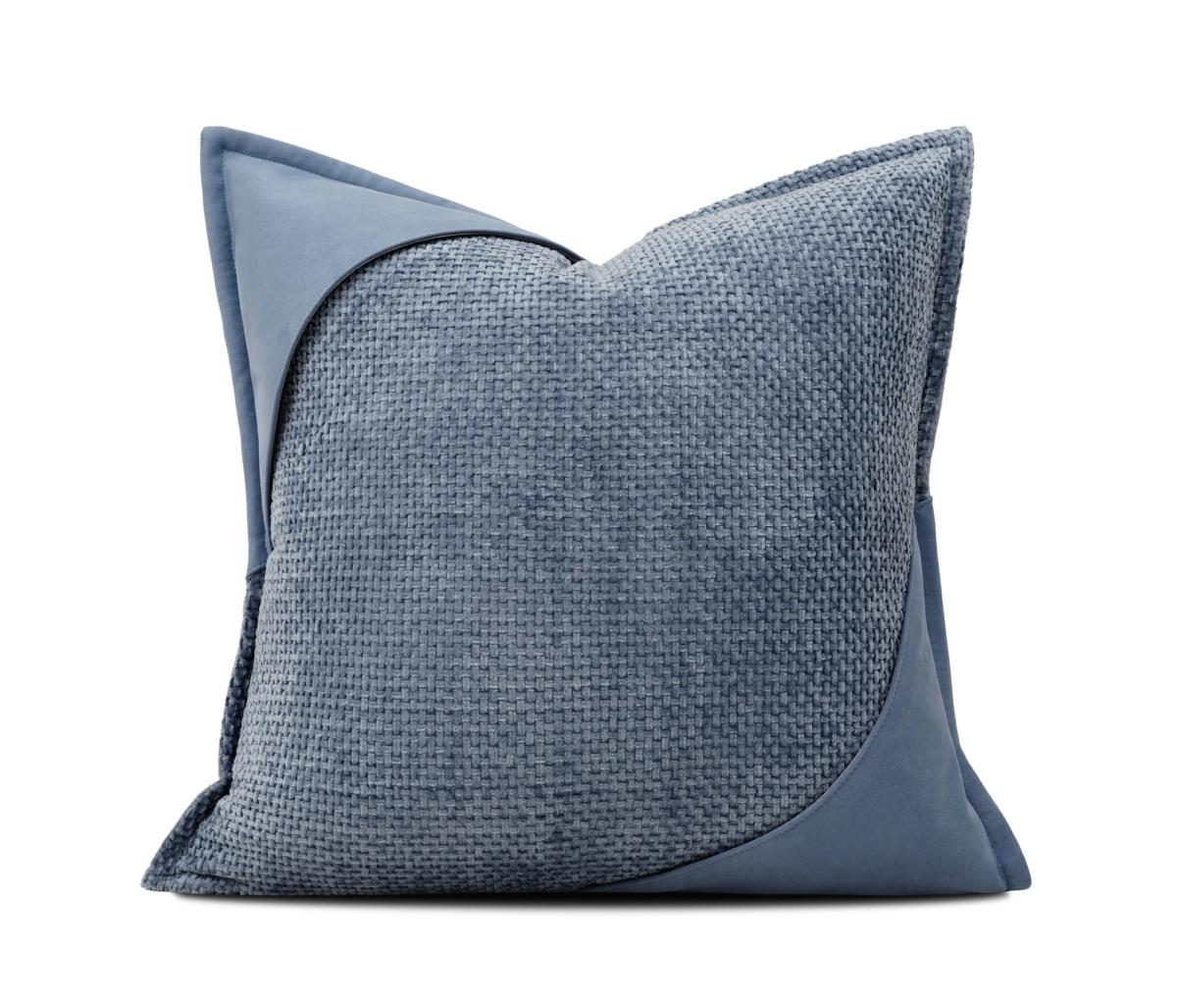 Slate Blue Pieced Patchwork Cushion Cover