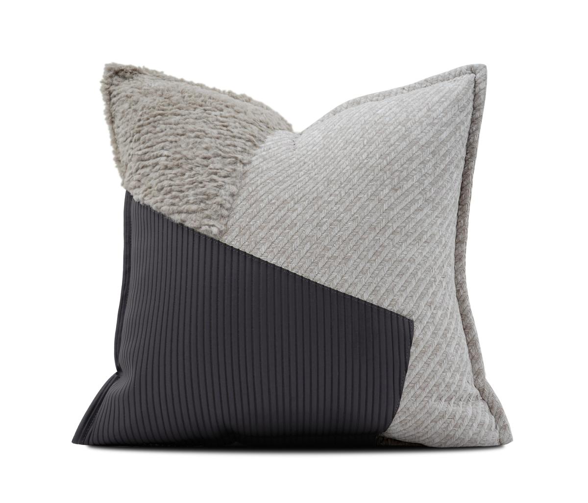 White, Grey & Black Colour-Block Cushion Cover