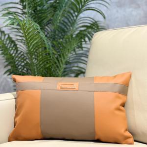 Tan & Brown Colour-Block Lumbar Cushion Cover