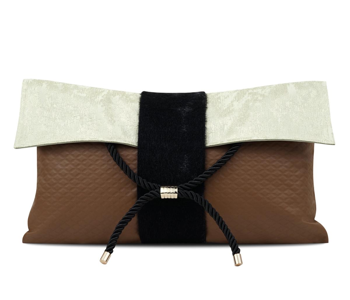 Ivory & Black Colour-Block Lumbar Cushion Cover