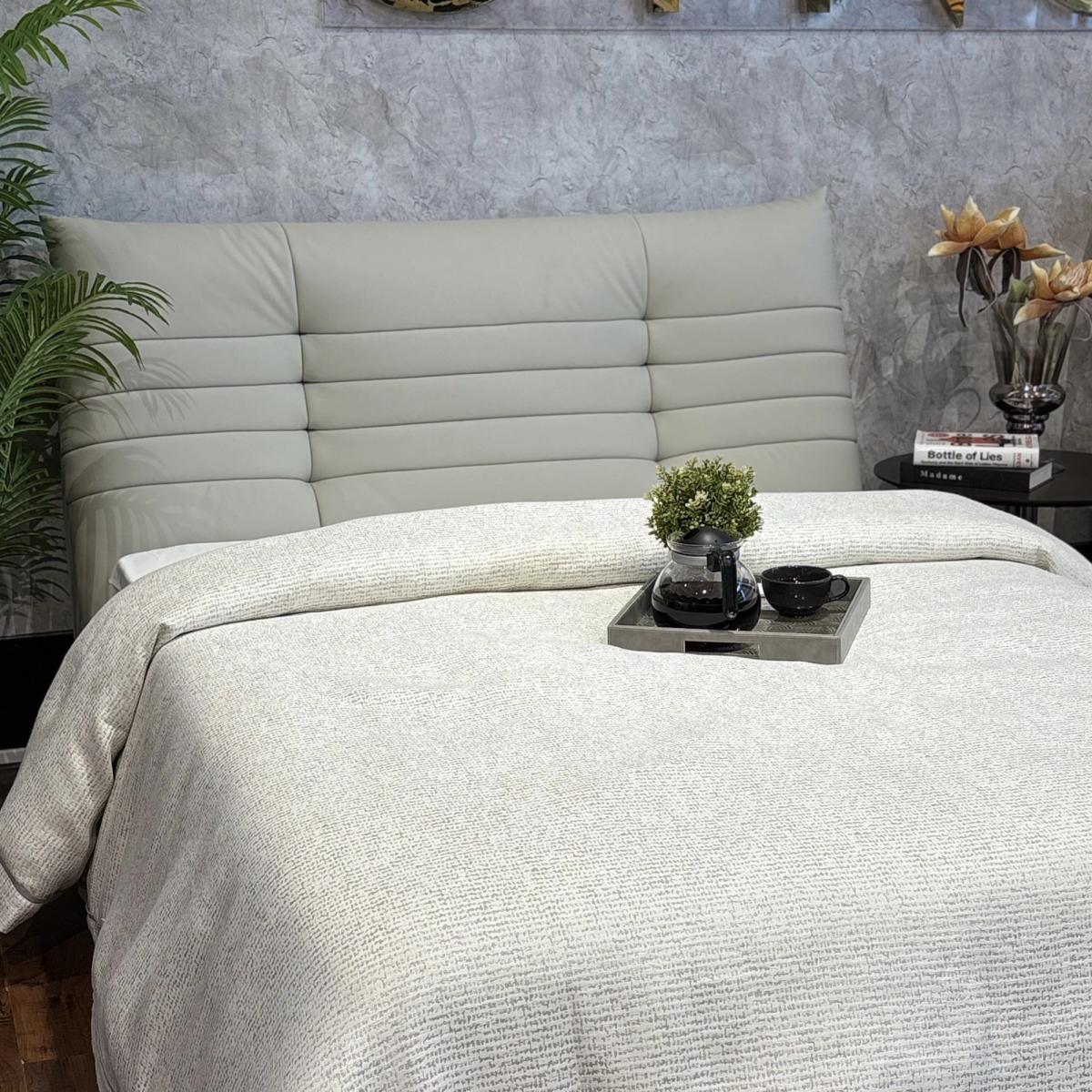 Cream Heathered Jersey Duvet Cover Set — King