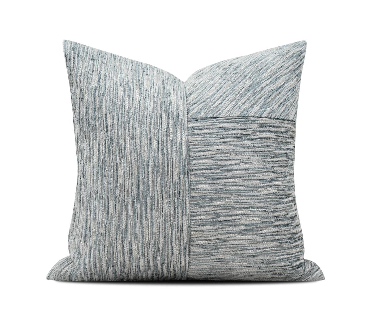 Grey-Blue Mixed-Weave Cushion Cover