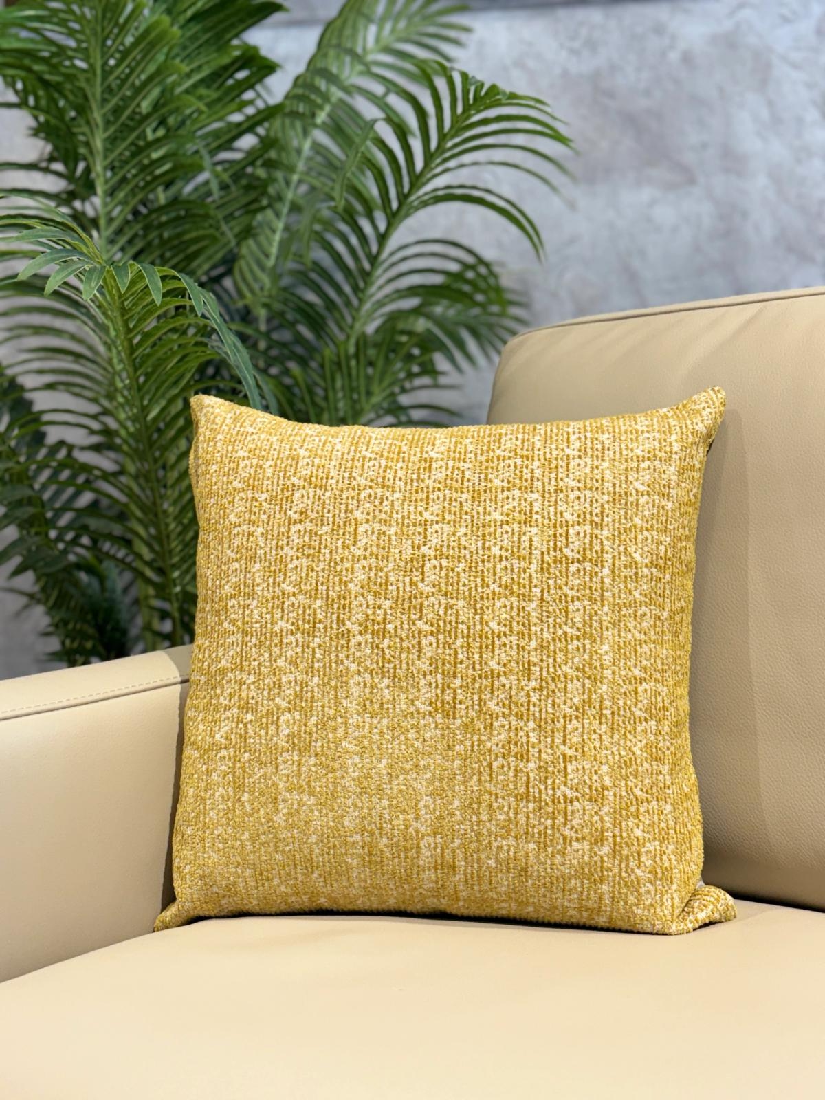 Mustard Boucle Cushion Cover