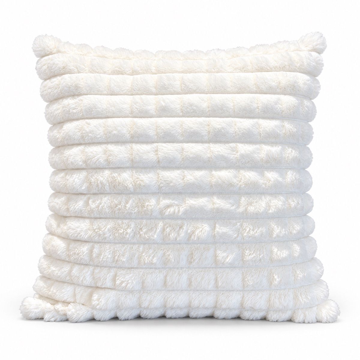 Cloud White Ribbed Cushion