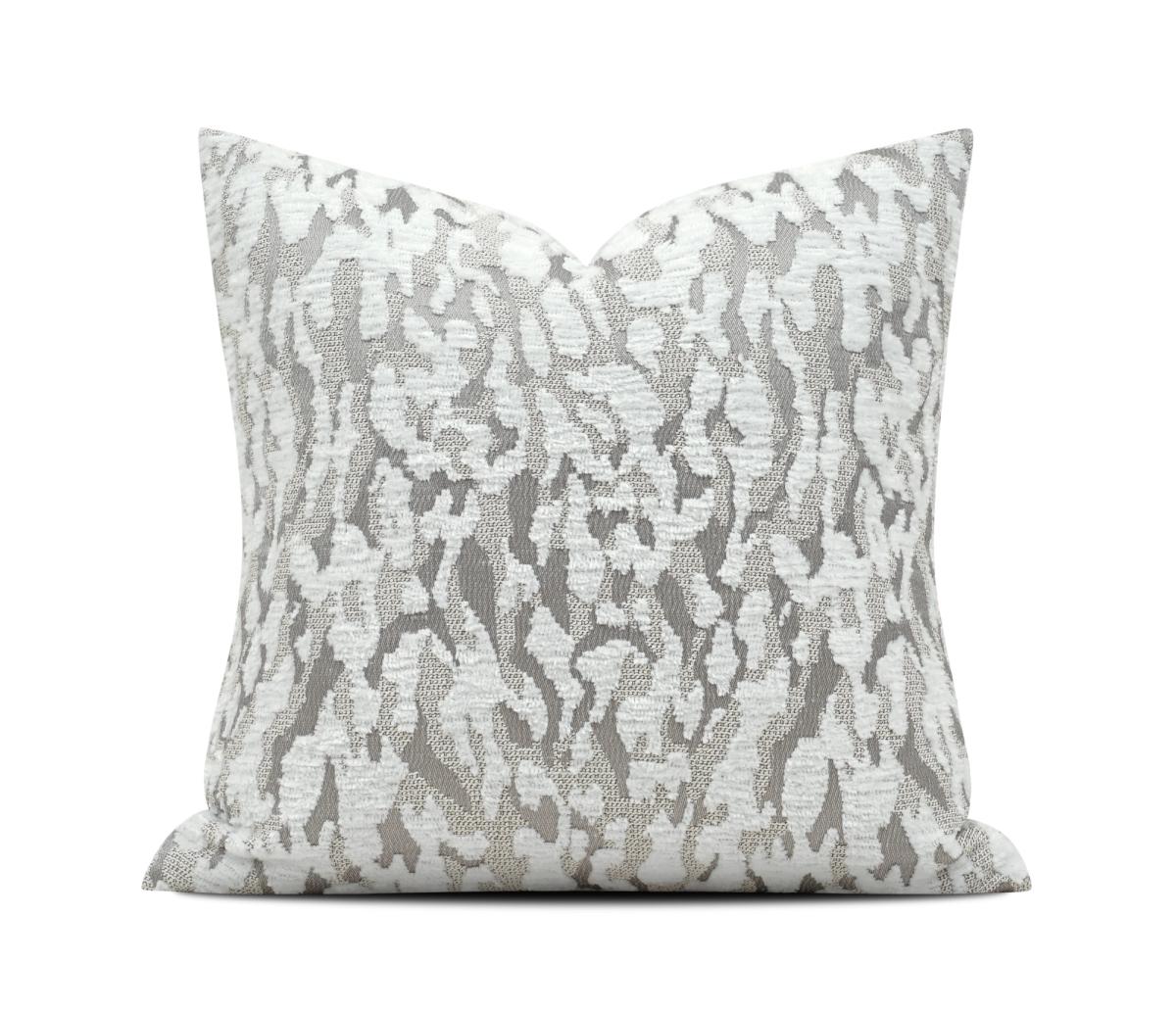 Cool Grey Mixed-Fabric Cushion Cover