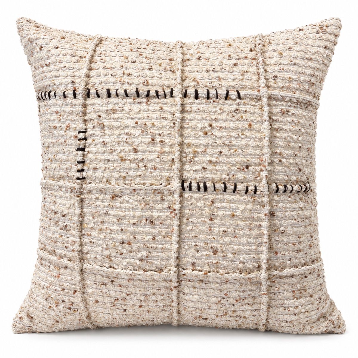 Ivory Patch Grid Texture Cushion