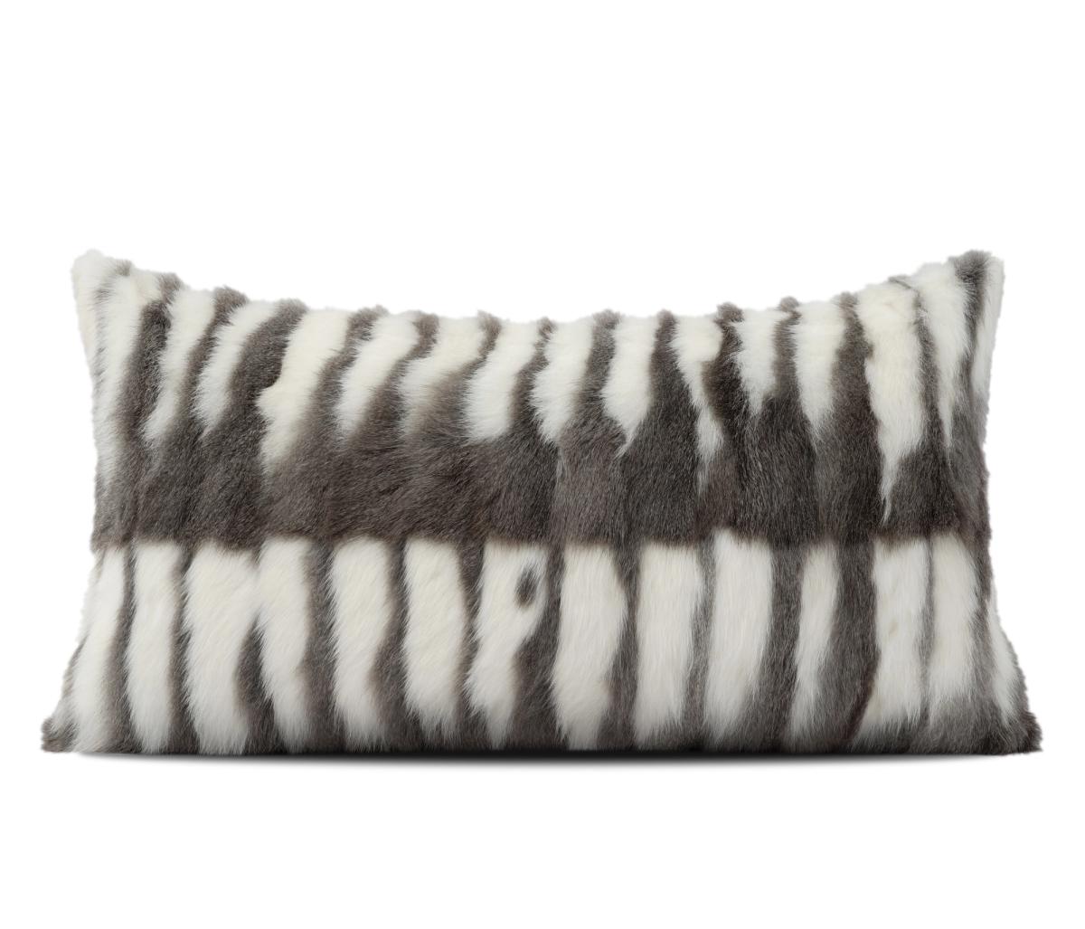 Forest Green Stripe Border Lumbar Cushion Cover