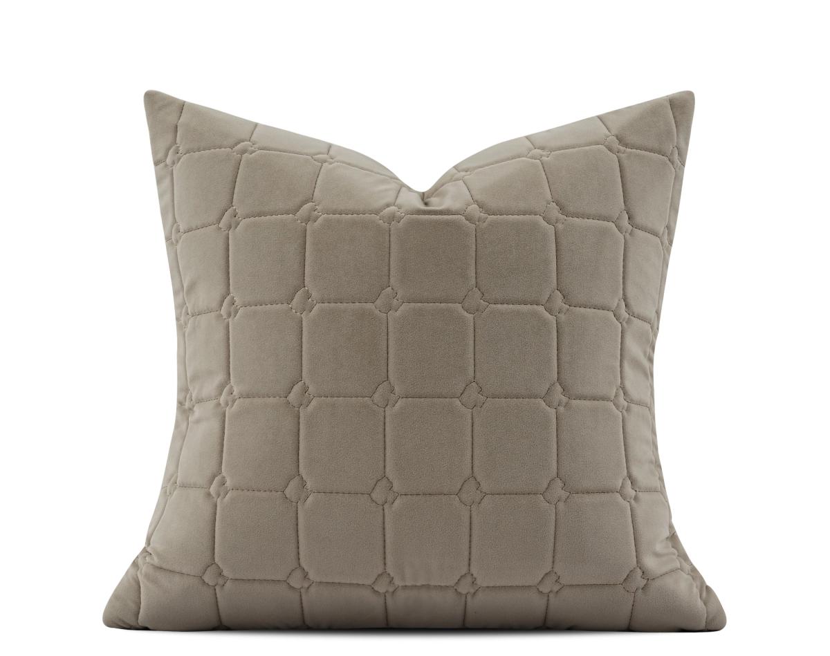 Tan & Grey Colour-Block Cushion Cover