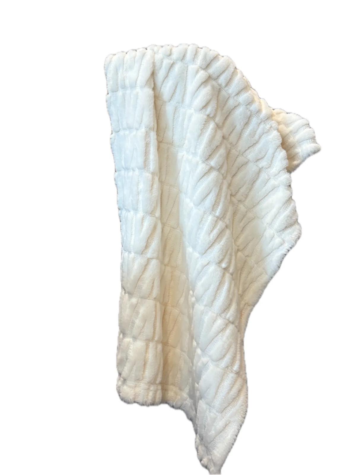 Ivory Carved Faux-Fur Throw