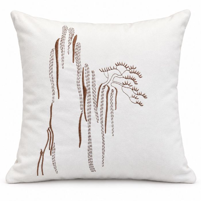 Ivory Willow Line Cushion
