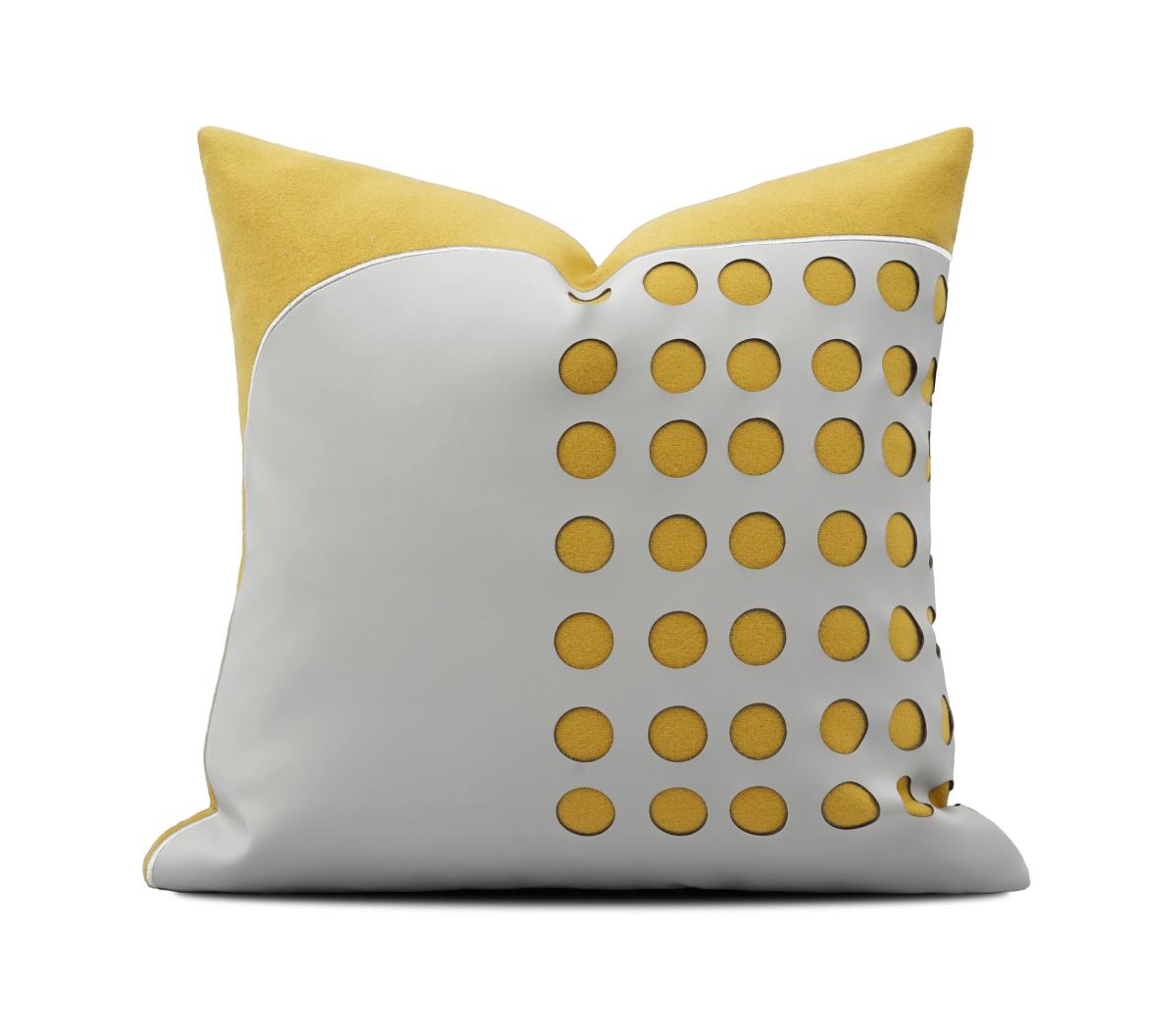 Yellow & Cream Panel Cushion Cover