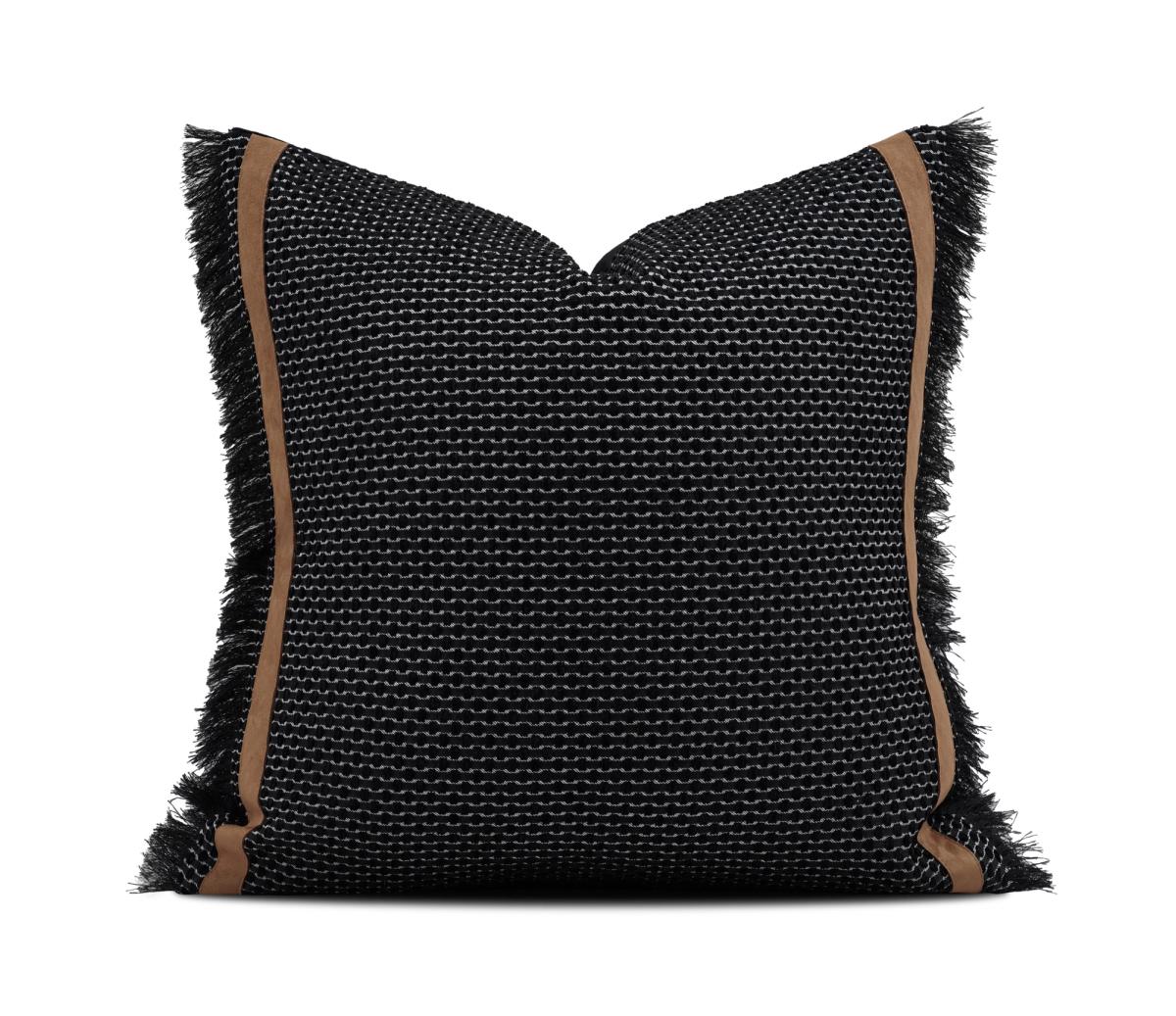 Charcoal Velvet Solid Cushion Cover