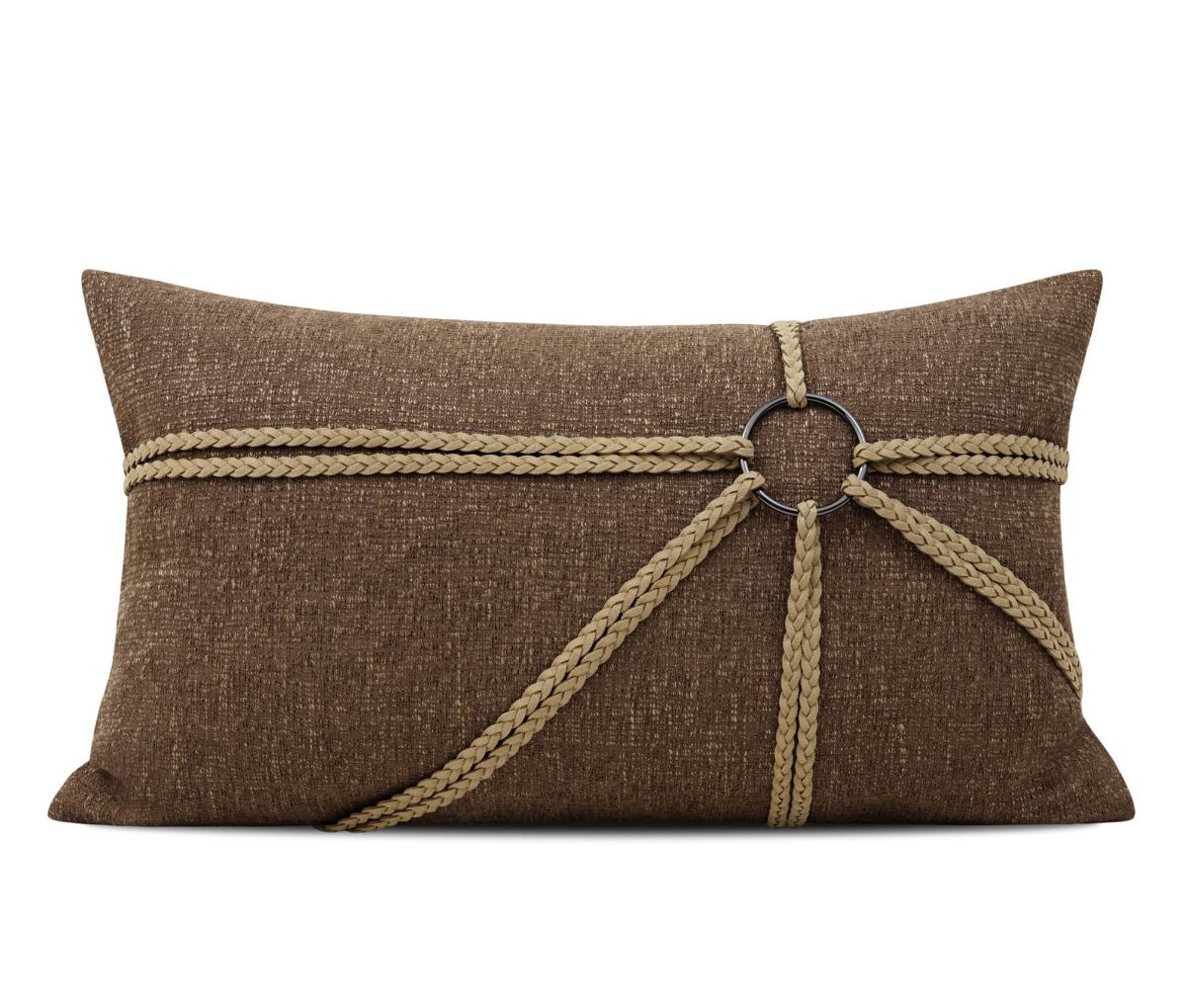 Brown & Cream Sunburst Lumbar Cushion Cover