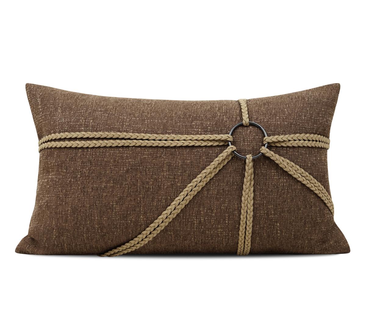Brown & Cream Sunburst Lumbar Cushion Cover