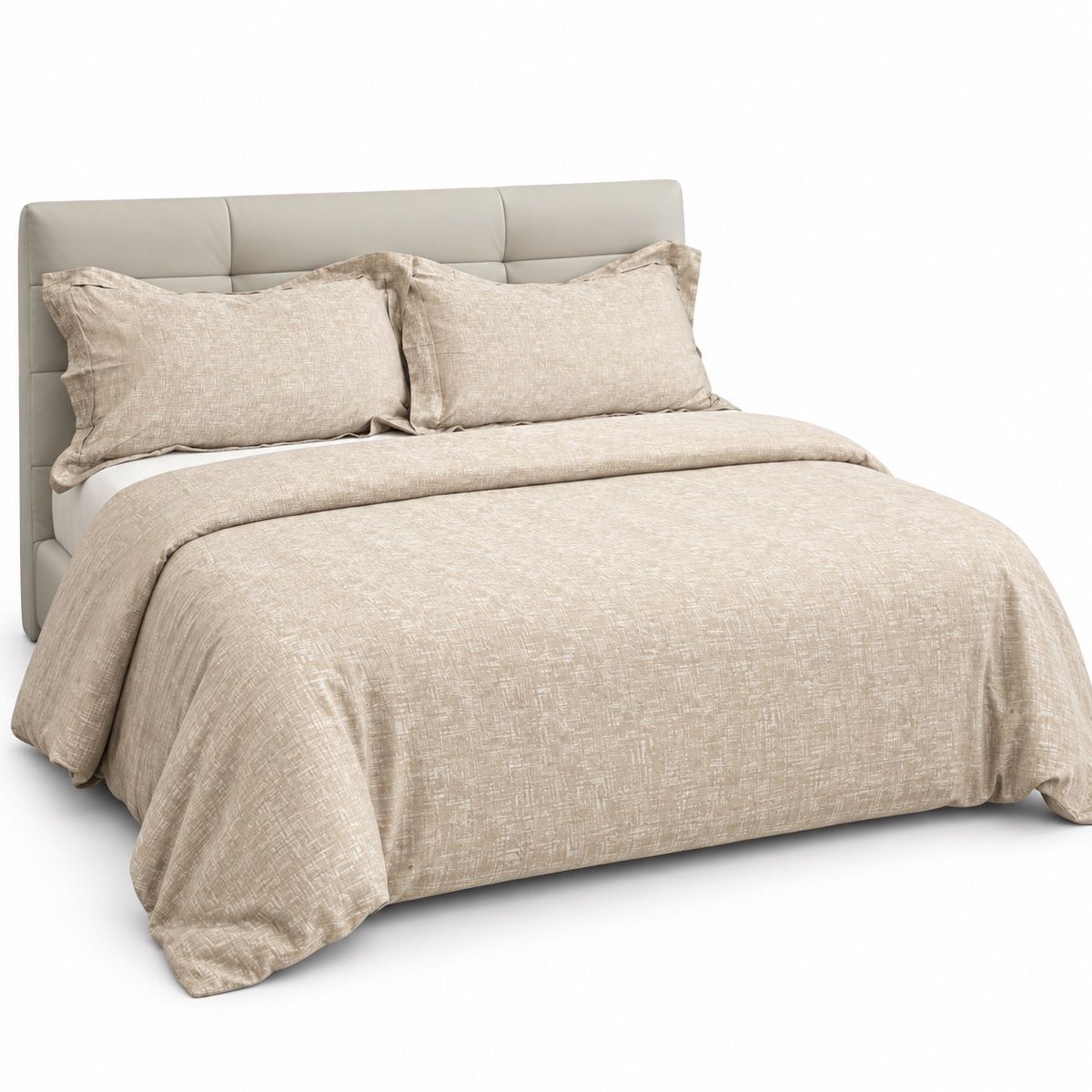 Oatmeal Slubbed Cotton Duvet Cover Set — King