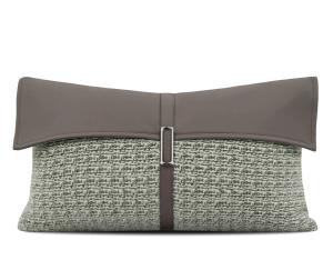 Brown & Green Colour-Block Lumbar Cushion Cover
