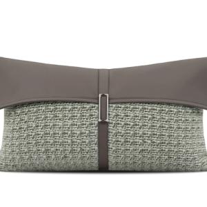 Brown & Green Colour-Block Lumbar Cushion Cover