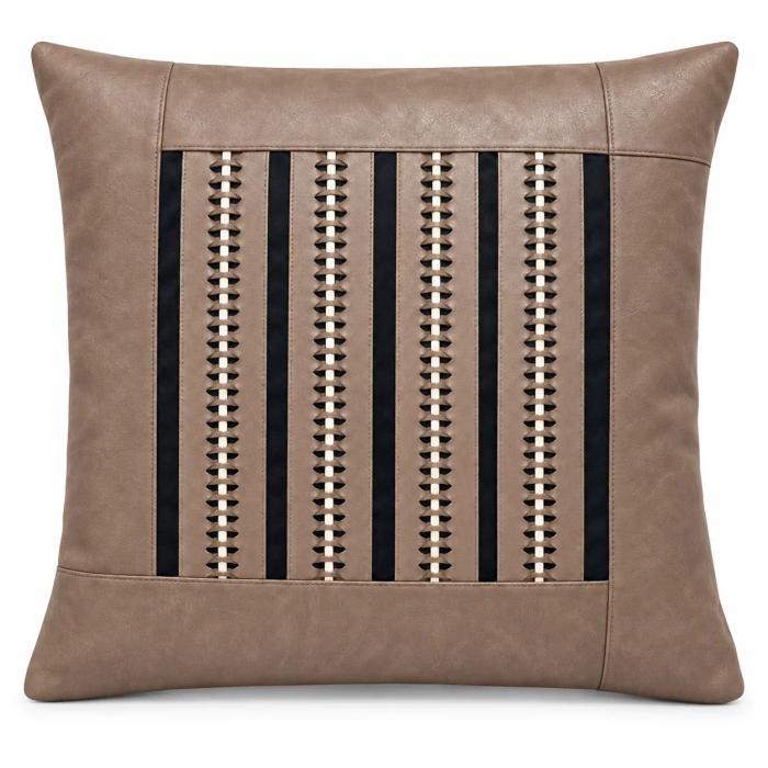 Taupe Laced Stripe Square Cover