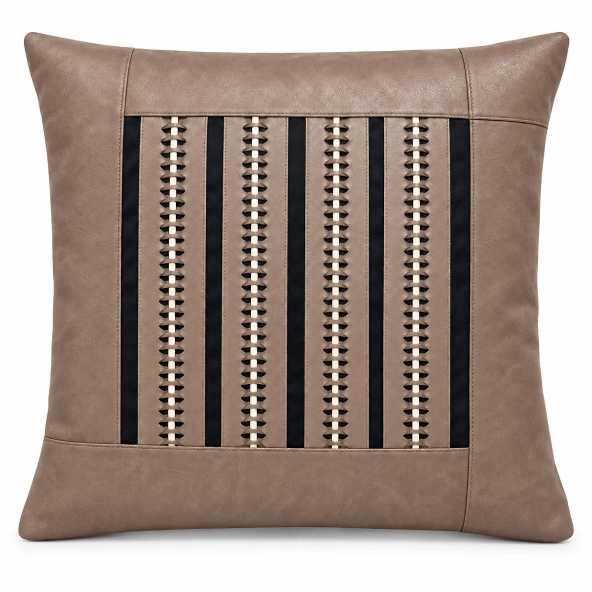 Taupe Laced Stripe Square Cover