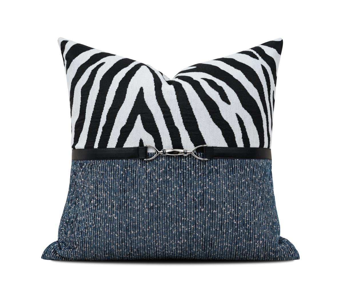 Monochrome Zebra Abstract Cushion Cover