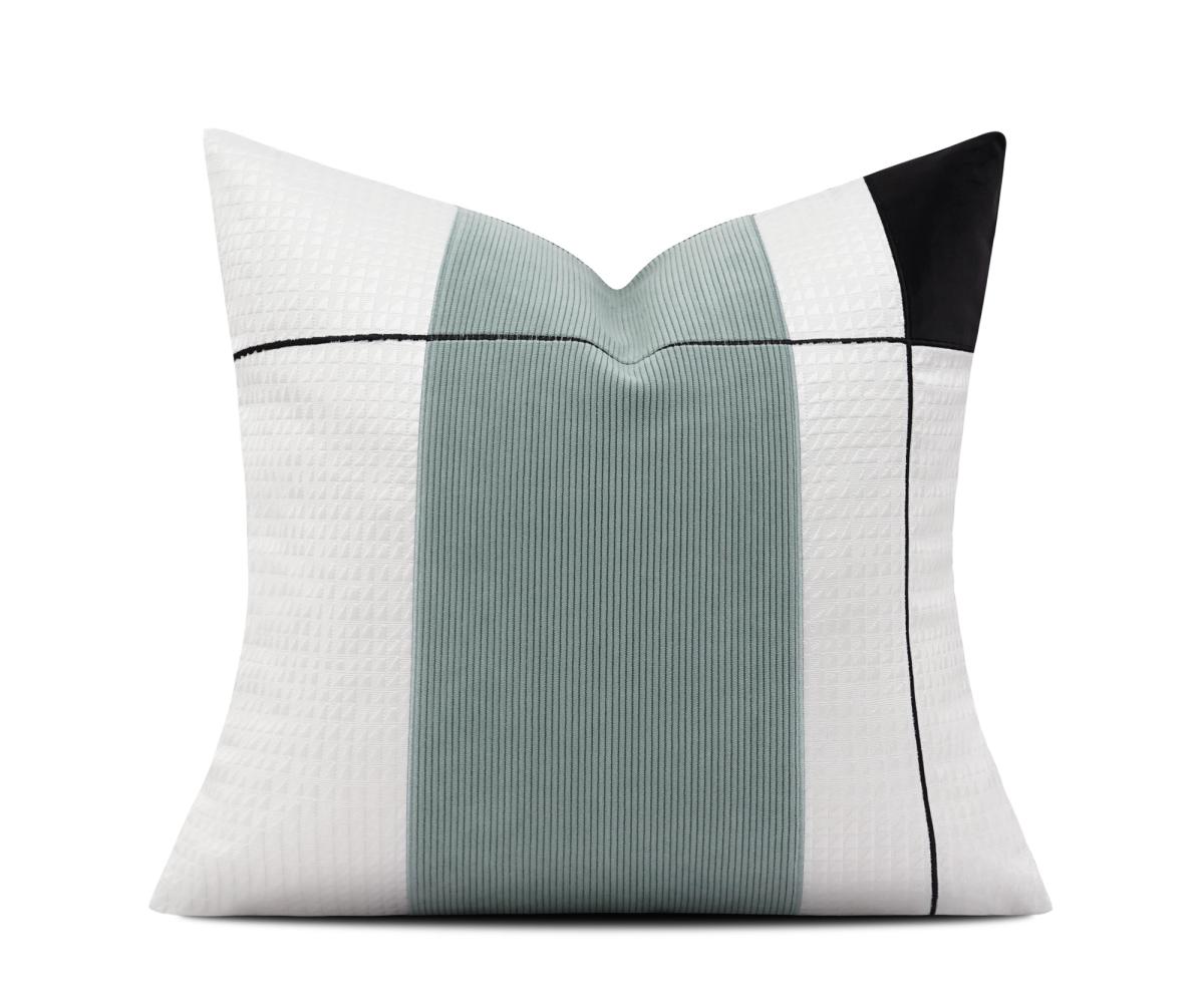 Sage & Ivory Colour-Block Cushion Cover