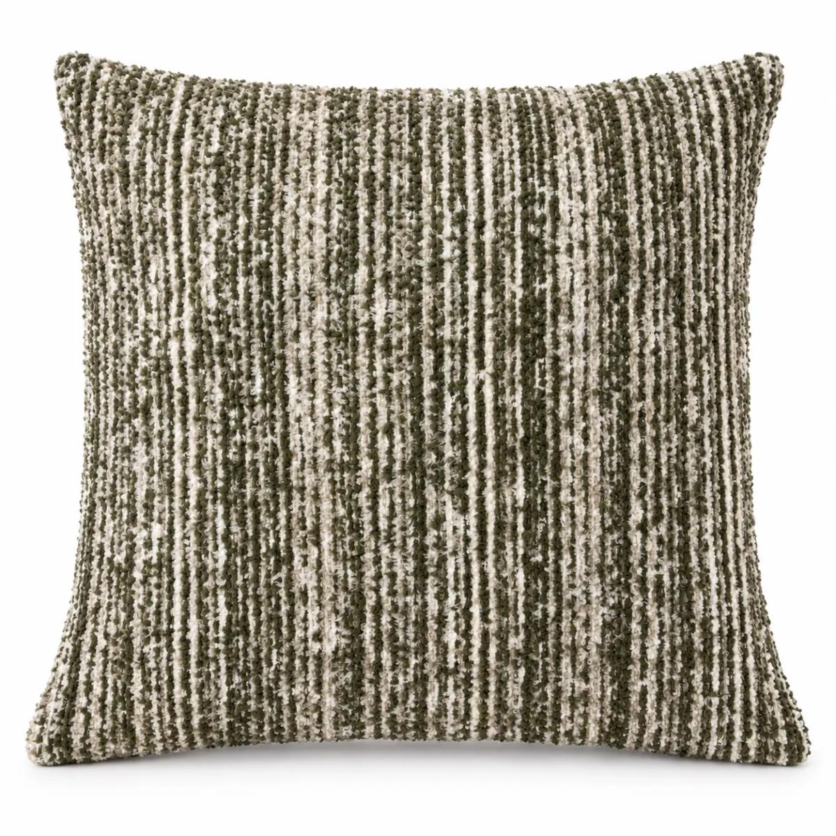 Olive Ivory Stripe Square Cover