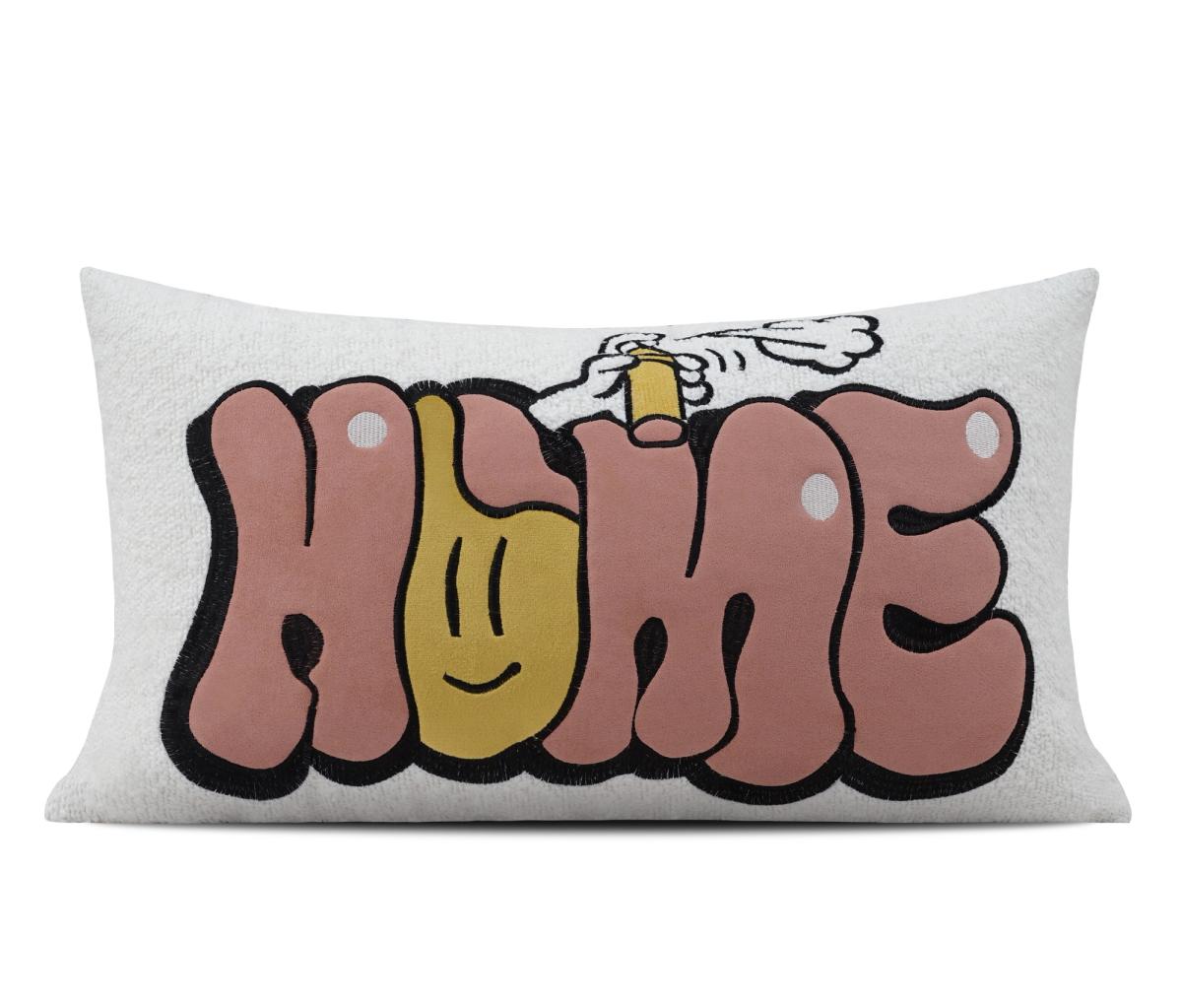 Ivory Graphic Statement Lumbar Cushion Cover