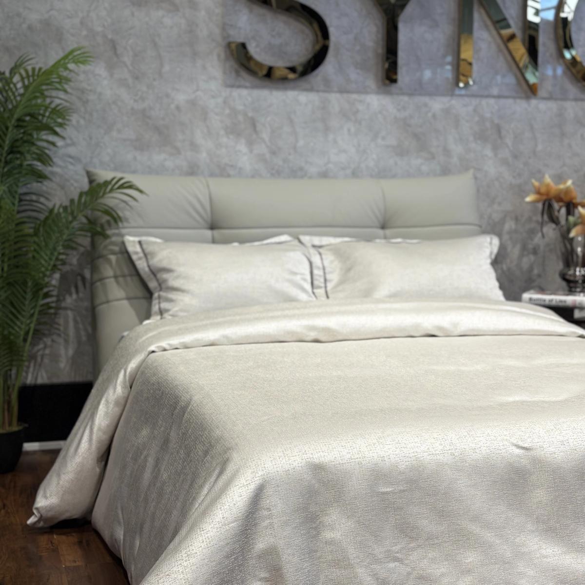Champagne Satin Sheen Duvet Cover Set — King
