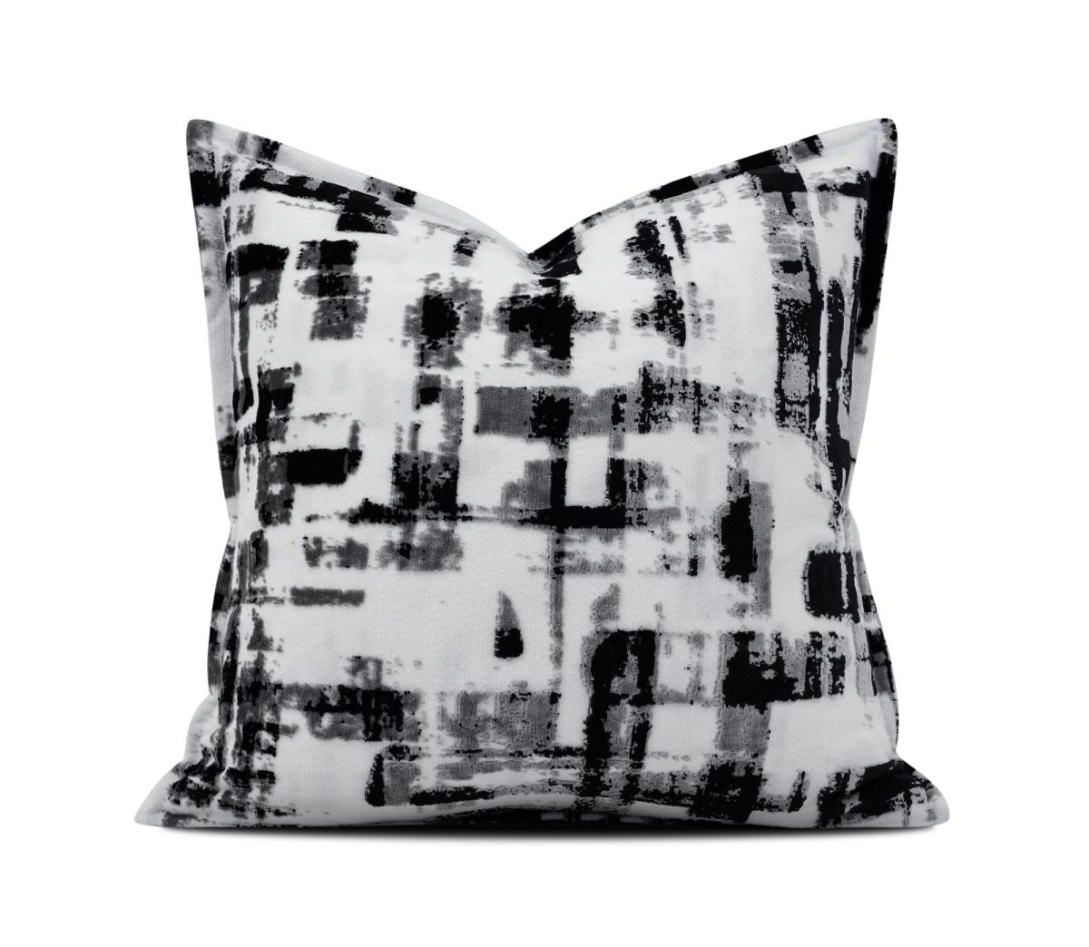 Monochrome Brush Check Cushion Cover