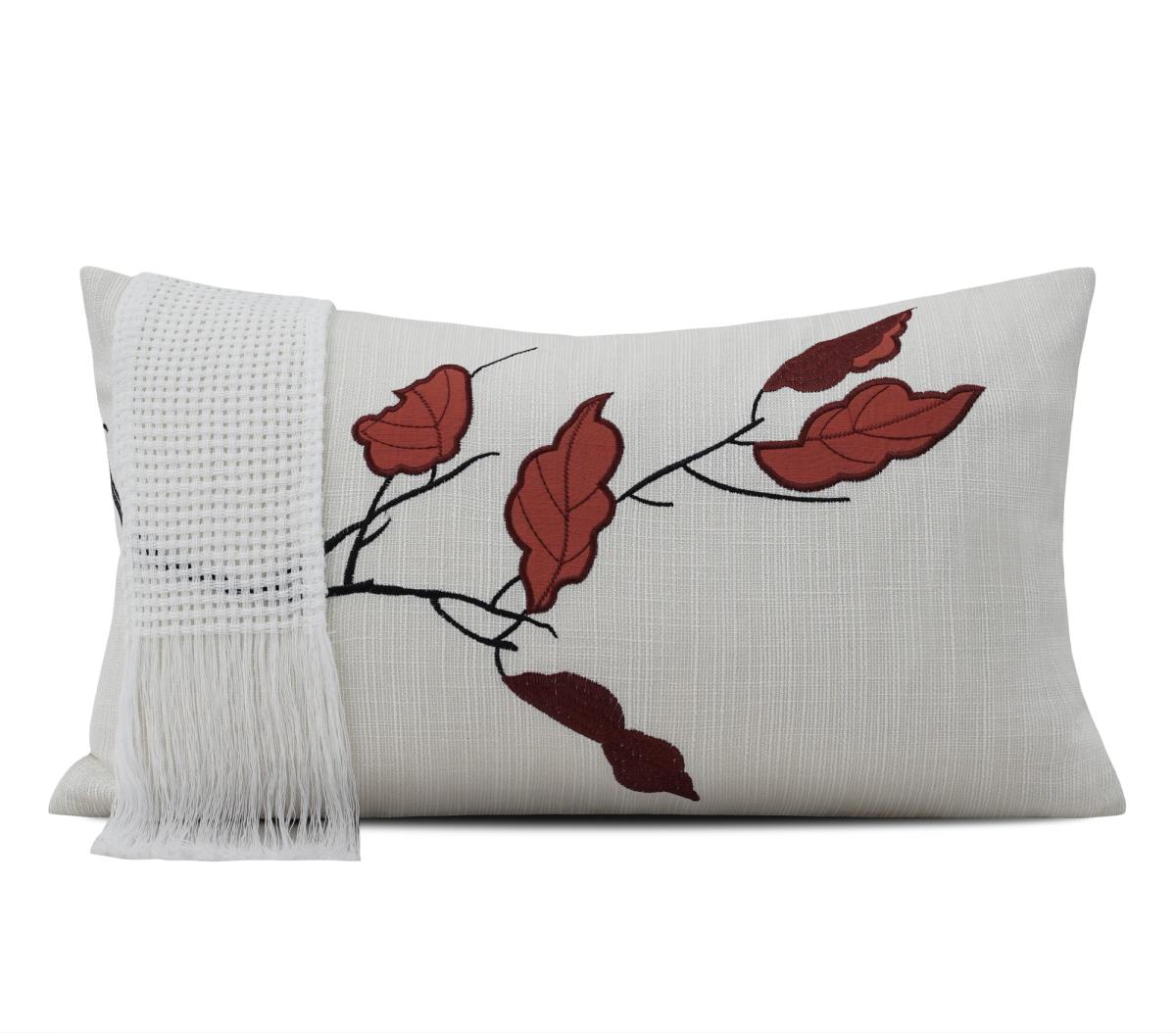 Cream Botanical Sprig Lumbar Cushion Cover