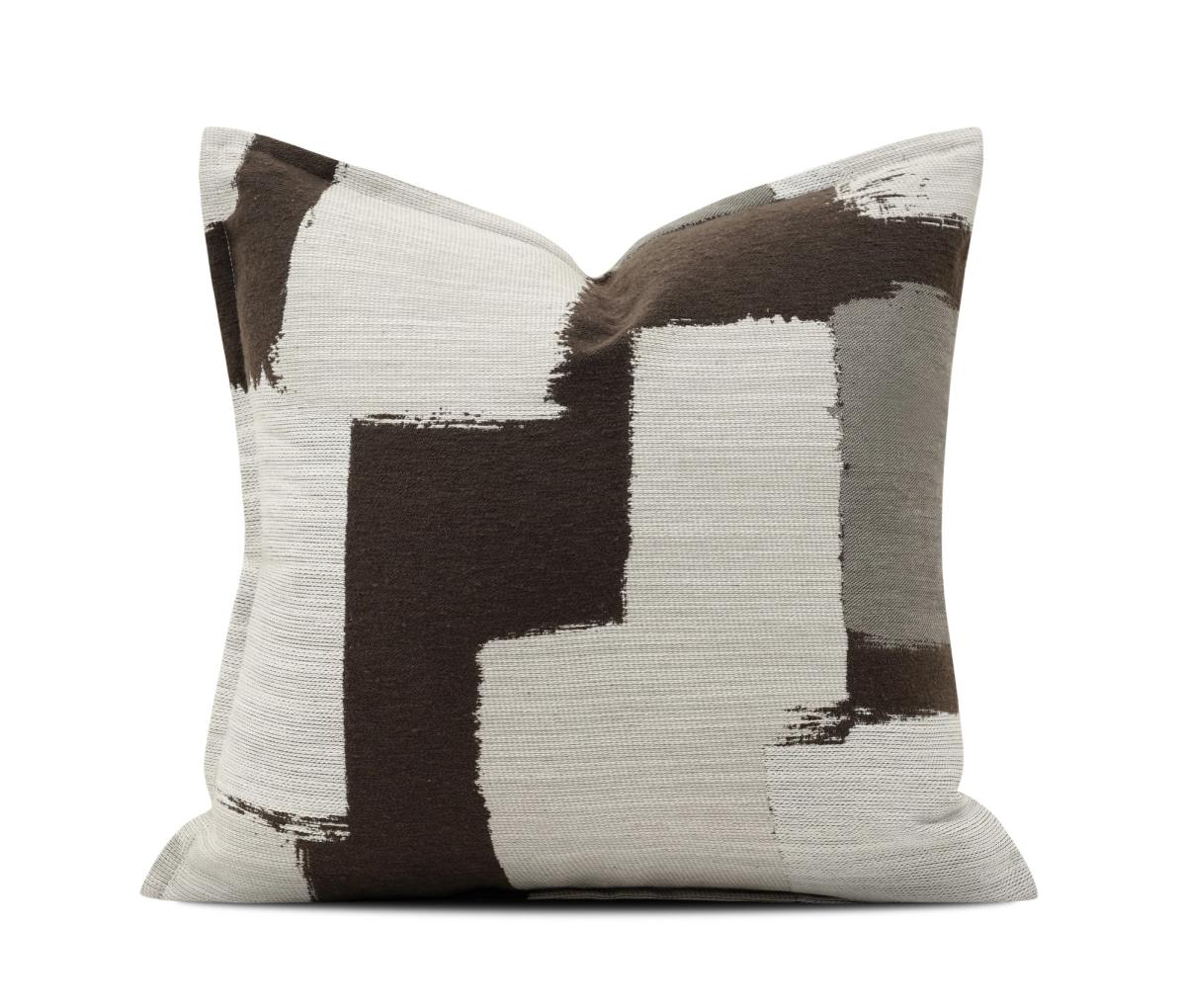Cream, Black & Grey Colour-Block Cushion Cover