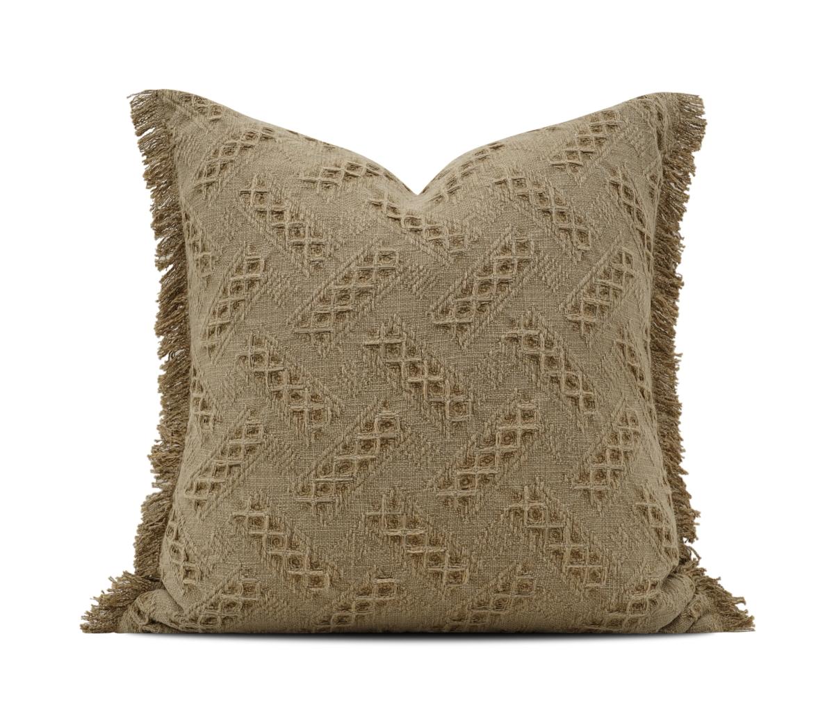Tan Diagonal Quilt Cushion Cover