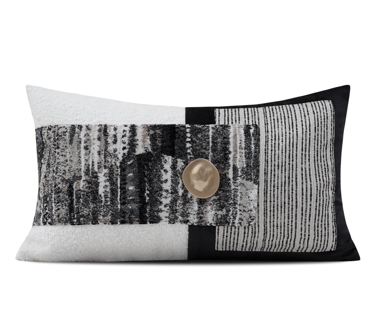 Monochrome Photo-Print Lumbar Cushion Cover
