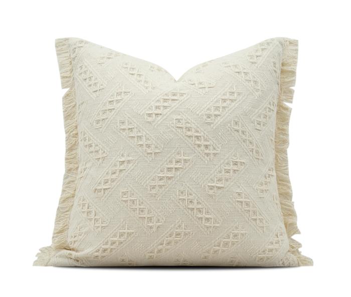 Cream Sculptural Knit Cushion Cover