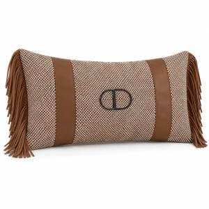 Brown Fringe Strap Lumbar Cover