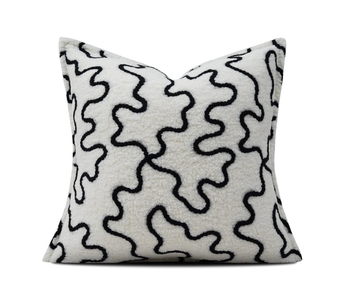 Ivory & Black Scribble Cushion Cover
