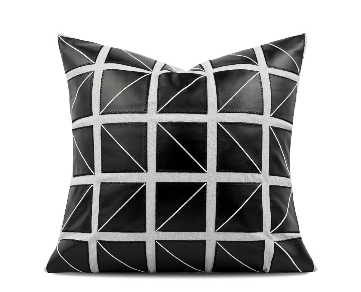 Monochrome Grid Texture Cushion Cover