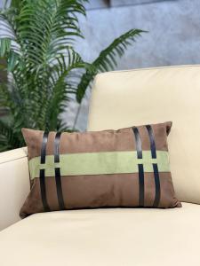 Sage Geometric Trellis Lumbar Cushion Cover